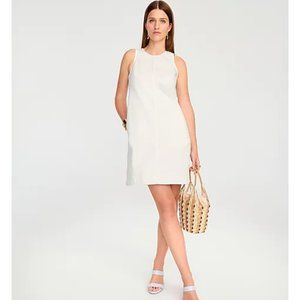 J. Crew $80 Women's White Denim Shift Dress Sleeveless Size 00 AK257
